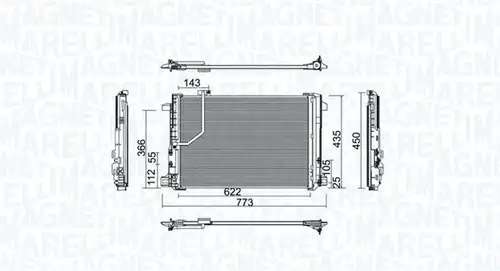 кондензатор, климатизация MAGNETI MARELLI 350203755000
