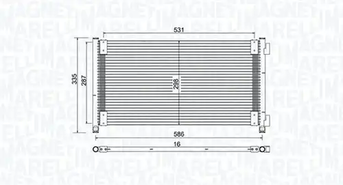 кондензатор, климатизация MAGNETI MARELLI 350203757000
