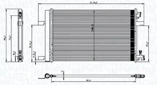 кондензатор, климатизация MAGNETI MARELLI 350203760000