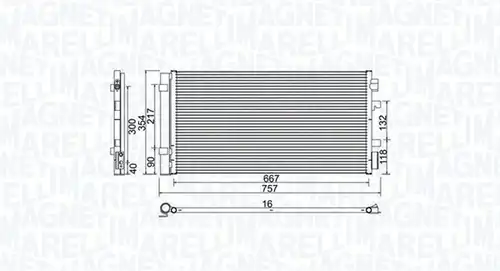 кондензатор, климатизация MAGNETI MARELLI 350203762000
