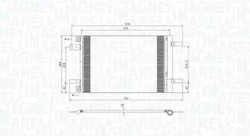 кондензатор, климатизация MAGNETI MARELLI 350203766000