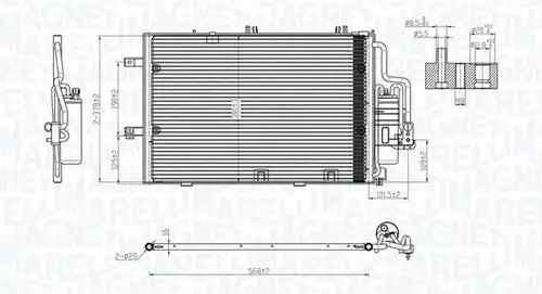 кондензатор, климатизация MAGNETI MARELLI 350203770000