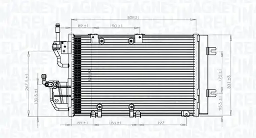кондензатор, климатизация MAGNETI MARELLI 350203771000