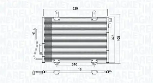 кондензатор, климатизация MAGNETI MARELLI 350203775000