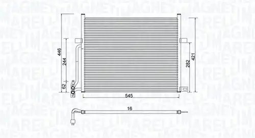 кондензатор, климатизация MAGNETI MARELLI 350203776000