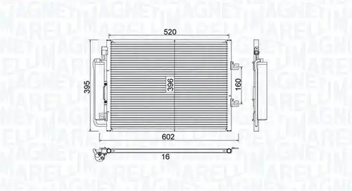 кондензатор, климатизация MAGNETI MARELLI 350203780000