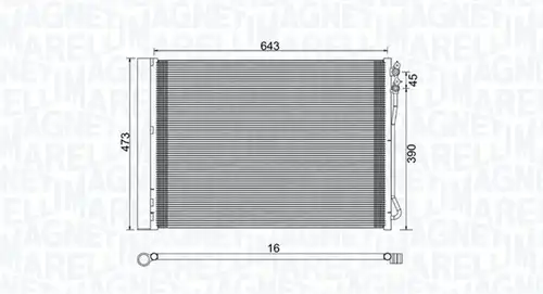 кондензатор, климатизация MAGNETI MARELLI 350203781000