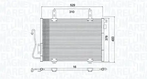 кондензатор, климатизация MAGNETI MARELLI 350203782000