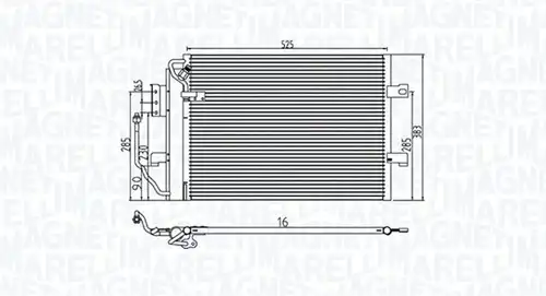 кондензатор, климатизация MAGNETI MARELLI 350203785000