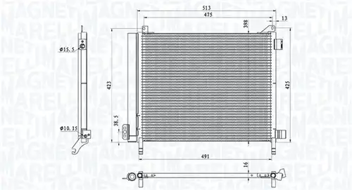 кондензатор, климатизация MAGNETI MARELLI 350203793000