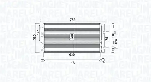 кондензатор, климатизация MAGNETI MARELLI 350203797000