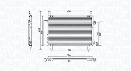 кондензатор, климатизация MAGNETI MARELLI 350203798000