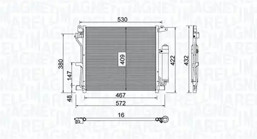 кондензатор, климатизация MAGNETI MARELLI 350203799000