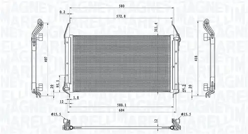 кондензатор, климатизация MAGNETI MARELLI 350203801000