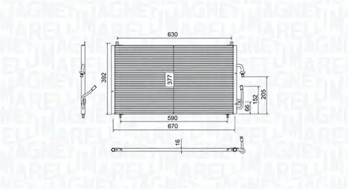 кондензатор, климатизация MAGNETI MARELLI 350203804000