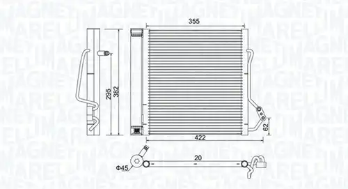 кондензатор, климатизация MAGNETI MARELLI 350203810000