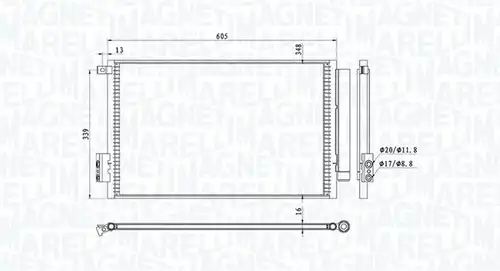 кондензатор, климатизация MAGNETI MARELLI 350203814000