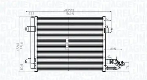 кондензатор, климатизация MAGNETI MARELLI 350203815000