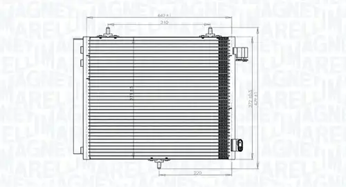 кондензатор, климатизация MAGNETI MARELLI 350203818000