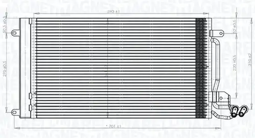 кондензатор, климатизация MAGNETI MARELLI 350203821000