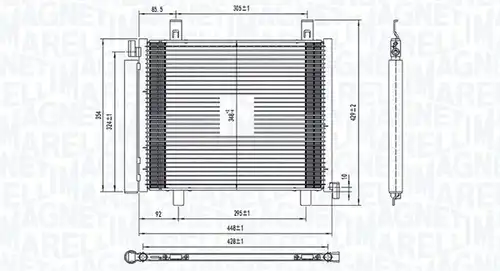 кондензатор, климатизация MAGNETI MARELLI 350203836000
