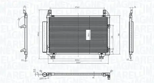 кондензатор, климатизация MAGNETI MARELLI 350203837000