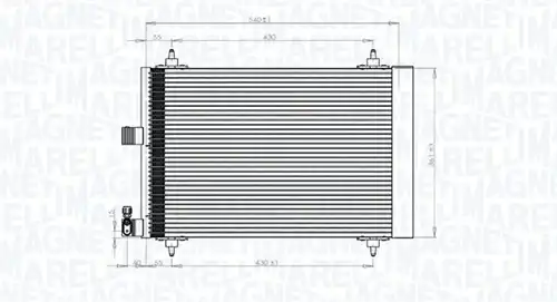 кондензатор, климатизация MAGNETI MARELLI 350203839000
