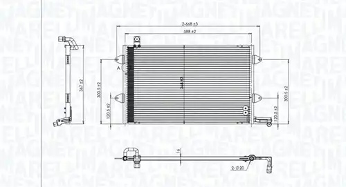 кондензатор, климатизация MAGNETI MARELLI 350203840000