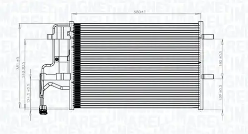 кондензатор, климатизация MAGNETI MARELLI 350203844000