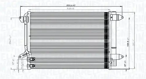 кондензатор, климатизация MAGNETI MARELLI 350203845000