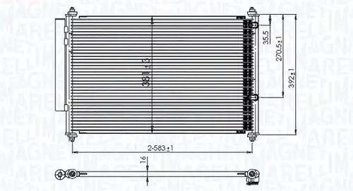кондензатор, климатизация MAGNETI MARELLI 350203850000