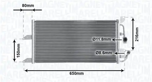 кондензатор, климатизация MAGNETI MARELLI 350203852000