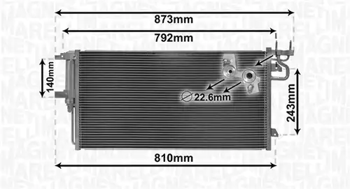 кондензатор, климатизация MAGNETI MARELLI 350203868000