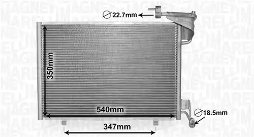 кондензатор, климатизация MAGNETI MARELLI 350203870000