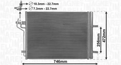 кондензатор, климатизация MAGNETI MARELLI 350203880000