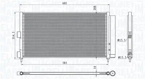 кондензатор, климатизация MAGNETI MARELLI 350203881000