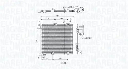 кондензатор, климатизация MAGNETI MARELLI 350203885000