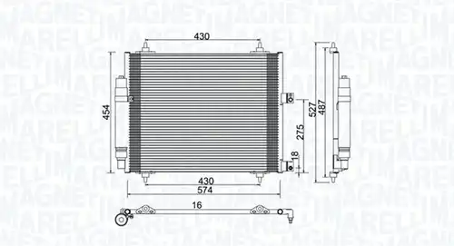 кондензатор, климатизация MAGNETI MARELLI 350203886000