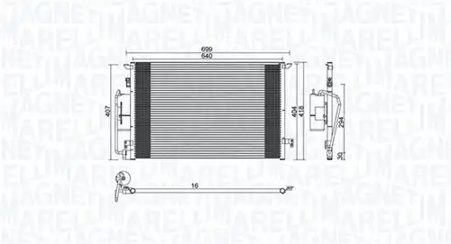 кондензатор, климатизация MAGNETI MARELLI 350203892000