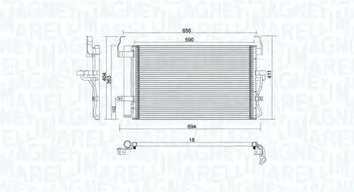 кондензатор, климатизация MAGNETI MARELLI 350203894000