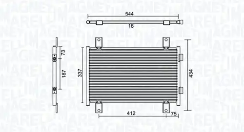 кондензатор, климатизация MAGNETI MARELLI 350203895000