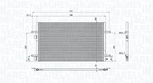 кондензатор, климатизация MAGNETI MARELLI 350203901000