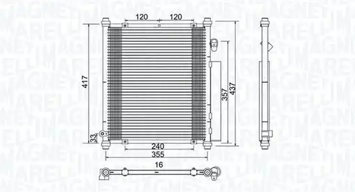 кондензатор, климатизация MAGNETI MARELLI 350203907000
