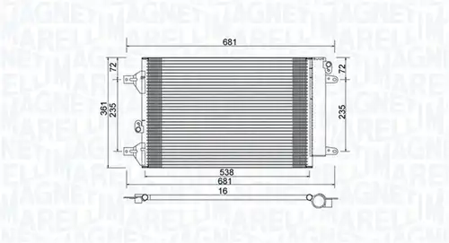 кондензатор, климатизация MAGNETI MARELLI 350203910000