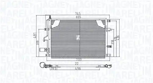 кондензатор, климатизация MAGNETI MARELLI 350203914000