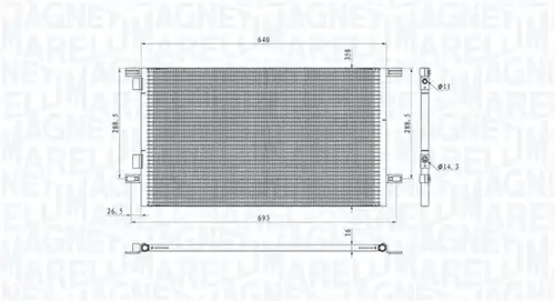 кондензатор, климатизация MAGNETI MARELLI 350203918000