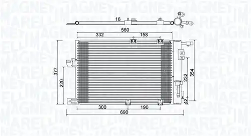 кондензатор, климатизация MAGNETI MARELLI 350203927000