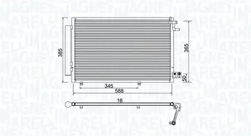 кондензатор, климатизация MAGNETI MARELLI 350203930000