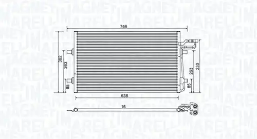 кондензатор, климатизация MAGNETI MARELLI 350203934000