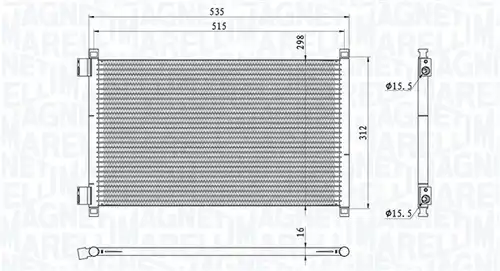 кондензатор, климатизация MAGNETI MARELLI 350203944000